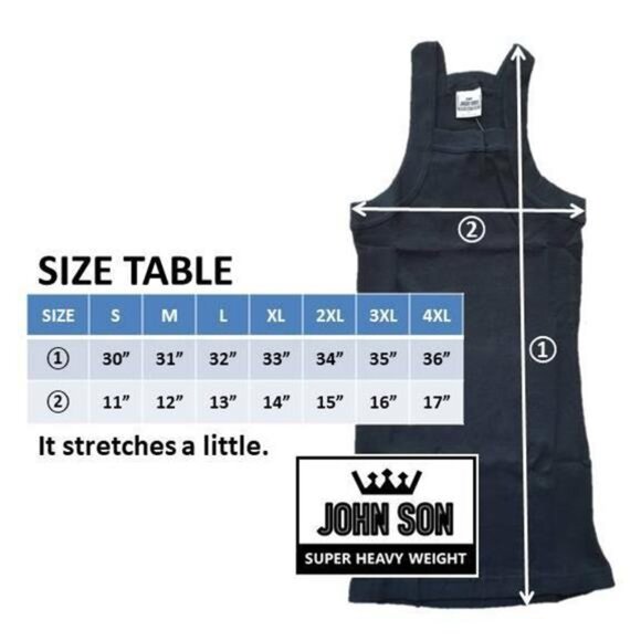 Men's G-unit Tank Top [JOHN SON] Muscle Square Cut Super Heavy Weight [ Single ] - Picture 2 of 3